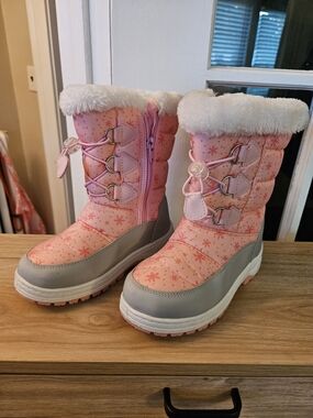 Target Pink Kids Winter Boots with Faux Fur Cuff